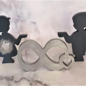 Moule silicone signe infini infinie avec coeur 18cm pour fimo plâtre wepam cire savon fimo argile résine polyester k555 htk